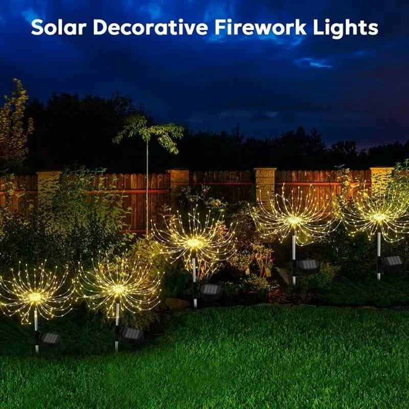 Landscape Fairy Light Solar Firework Lights Waterproof Sparkles Garden Lights Outdoor Decoration Light Yard Patio Pathway