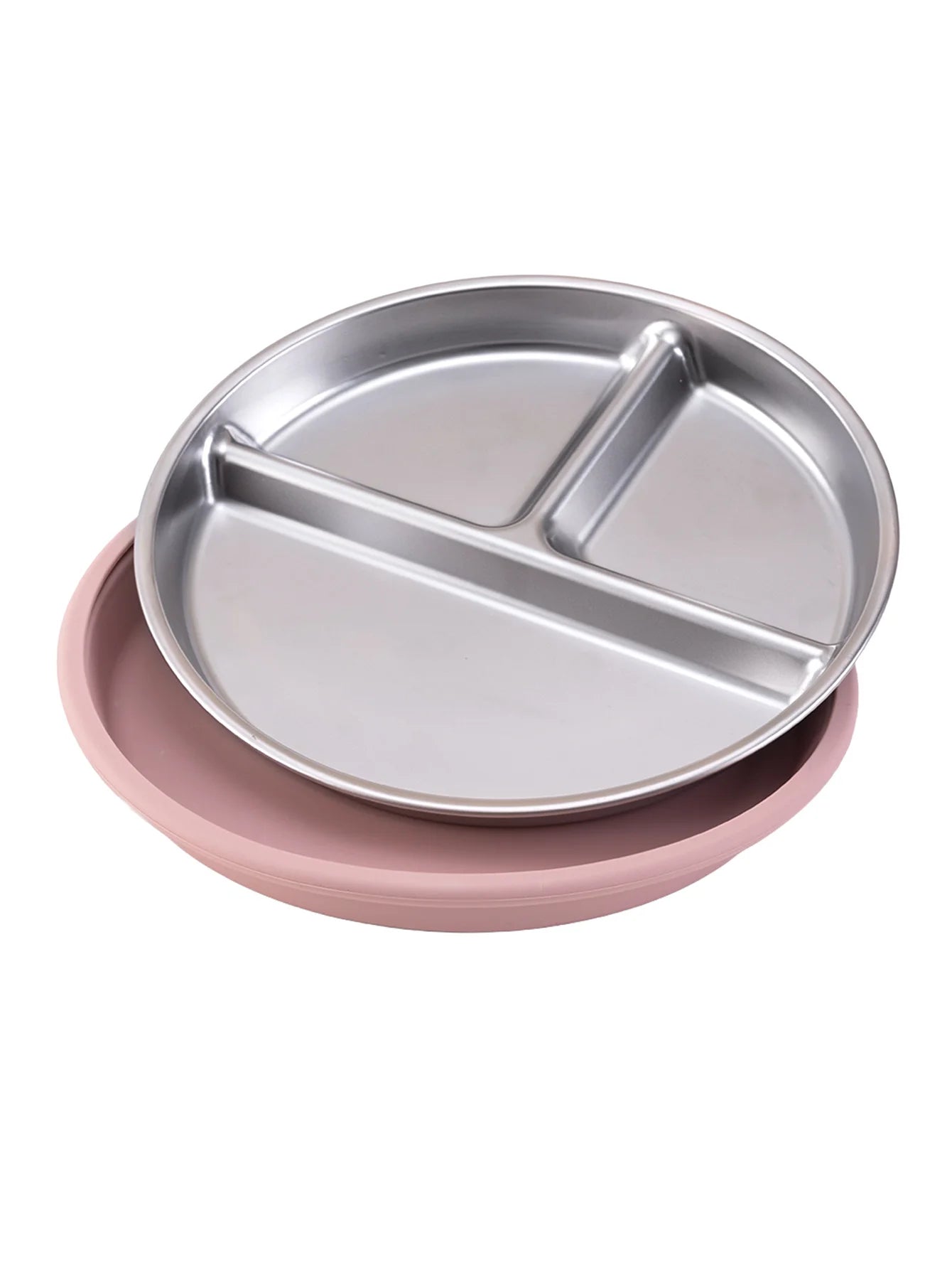 1PCS Stainless Steel Plate Detachable Suction Feeding Bowl For Baby  BPA Free Silicone Dishes Tableware Baby Newborn Items