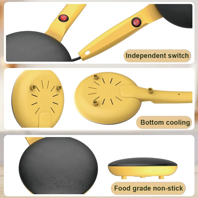 110V/220V Electric Crepe Maker Pie Baking Pan Non-stick Pancake Cooking Machine Chinese Spring Roll Pizza Griddle Cooker EU US