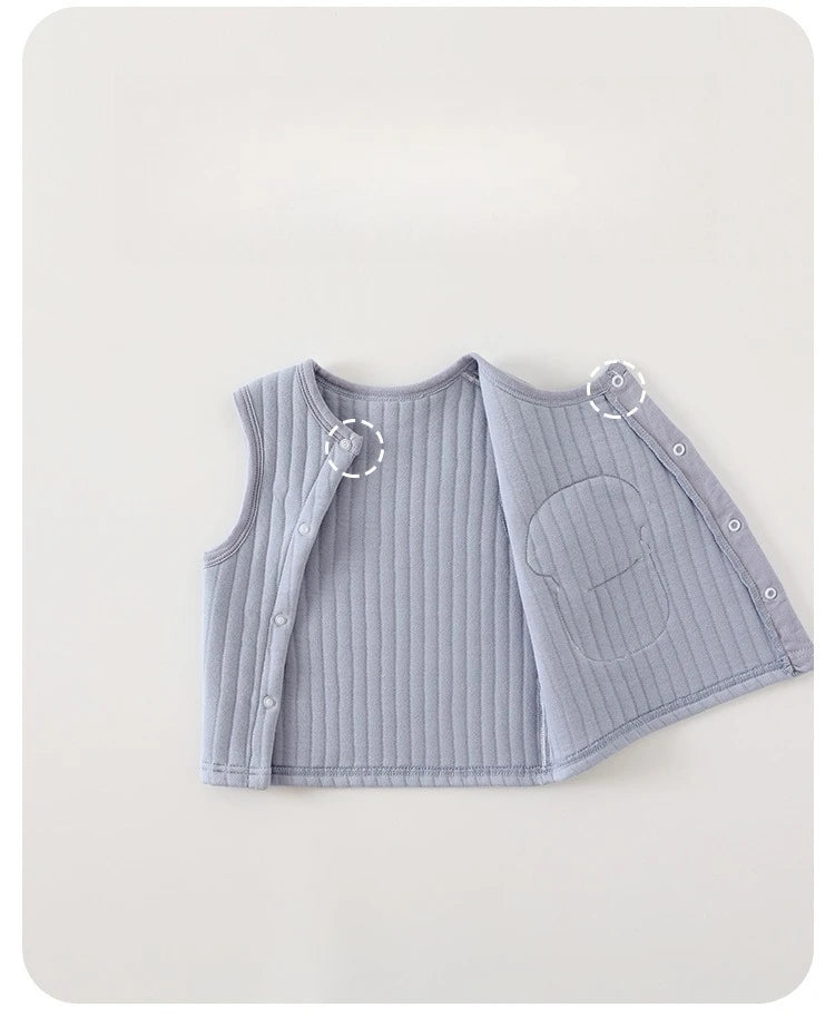 Baby Vest Autumn and Winter Warm and Thick Clothes Baby Vest Sleeveless Jacket for Children Aged 0-3