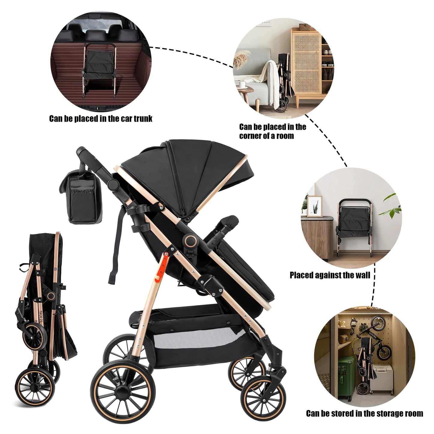 3-in-1 Baby Stroller Convertible Car Seat Carrier Newborn