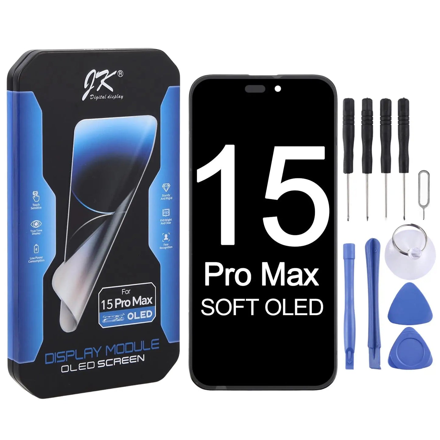 JK SOFT and Hard OLED Screen LCD Display Replacement iPhone 12 13 14 15 16 16e 17 Pro Max