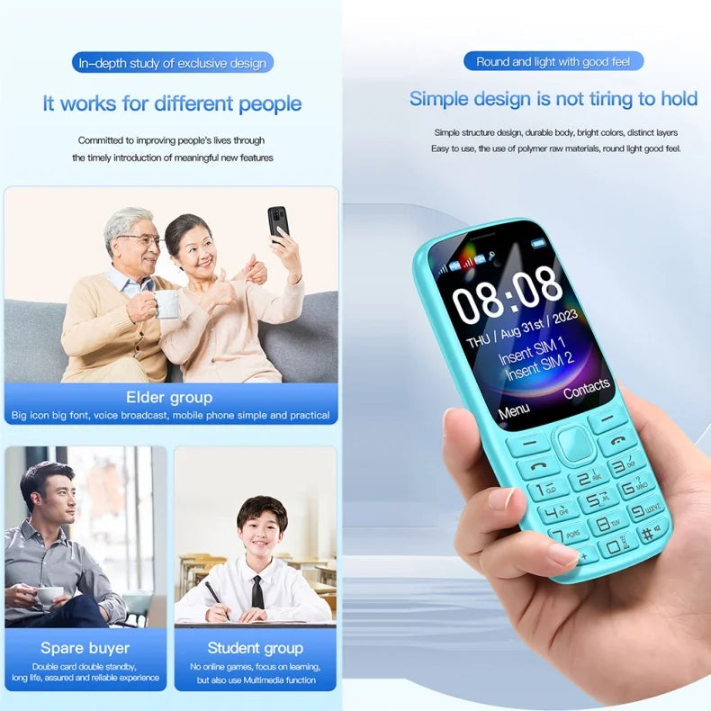 C99(H11) 4G Button Phone 2.4inches TFT Screen Dual SIM Dual Standby Voice King Alarm Clock 1500mAh Battery Torch CellPhone