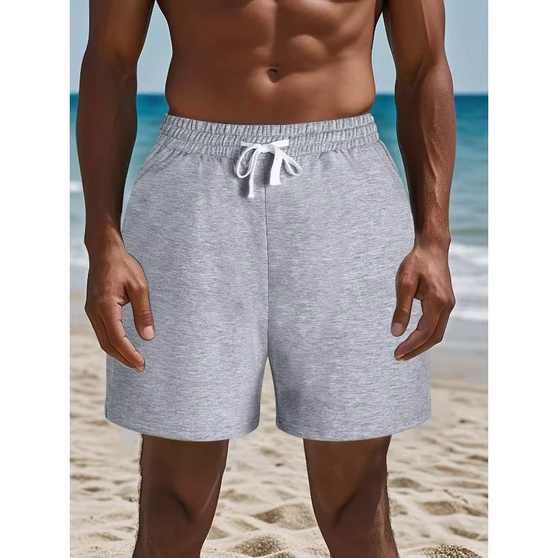 American Retro Men's 100% Pure Cotton Sports and Leisure Shorts, Summer Outdoor Fitness Shorts, Men's Shorts