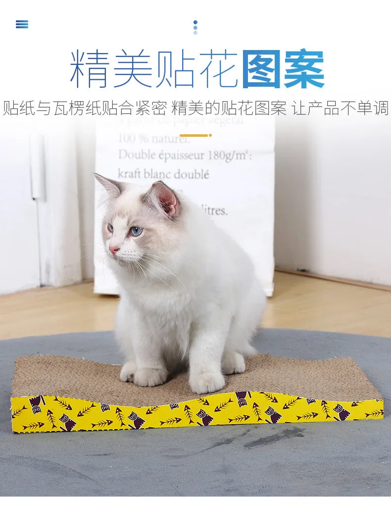 Pet Cat Scratching Corrugated Board Grinding Claw Plate+Catnip Paper Pad Climbing Frame Scraper Mat Cat Cardboard Cat Toys