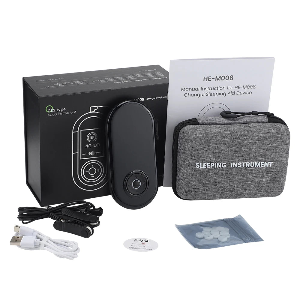 CES Microcurrent Sleep Aid Device Insomnia Anxiety Headache Relief Electric Ear Clip Type Acupuncture Fast Sleep Instrument