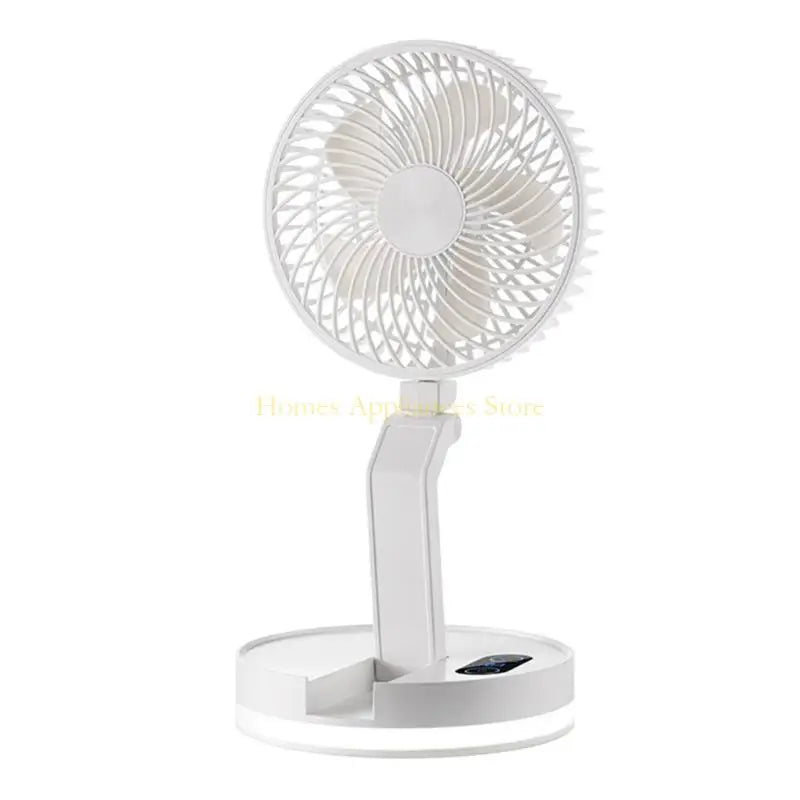 D0AB Multifunctional Folding Fan with Soft Light Portable Air Circulation Fan Remote Control Quiet Office Fan Easy to Use