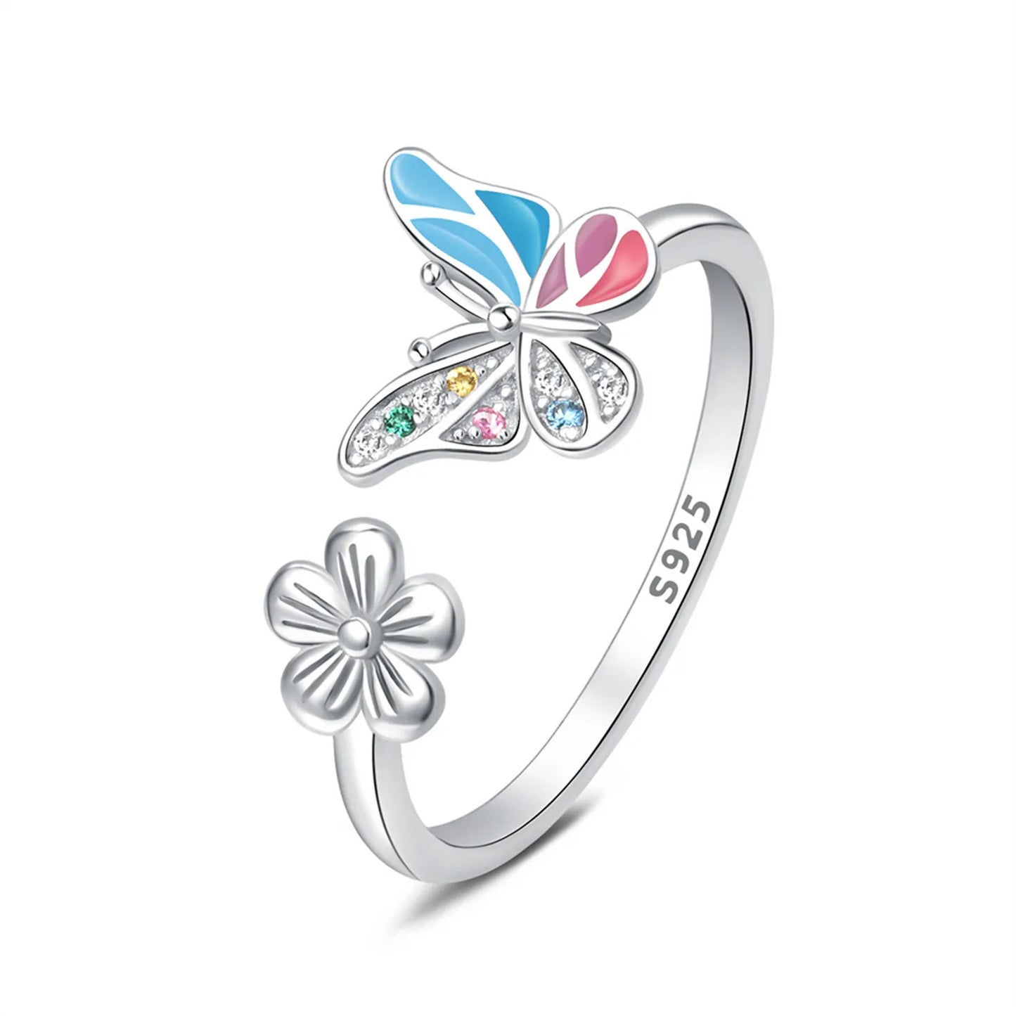 Original 925 Sterling Silver Zircon Bone Balloon Dog Adjustable Open Ring Fine Jewelry Luxury Gift for Women Birthday Party 2026