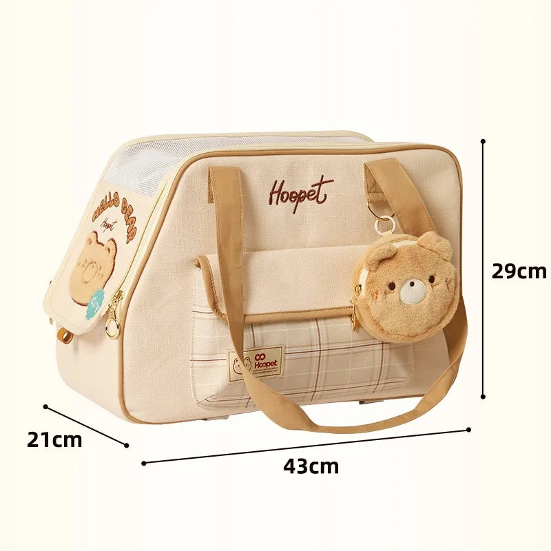 Cute Cartoon Cat Carrier Backpack Portable Pet Outing Bag for Small Cats Dogs Anti Stress Large Capacity Shoulder Crossbody