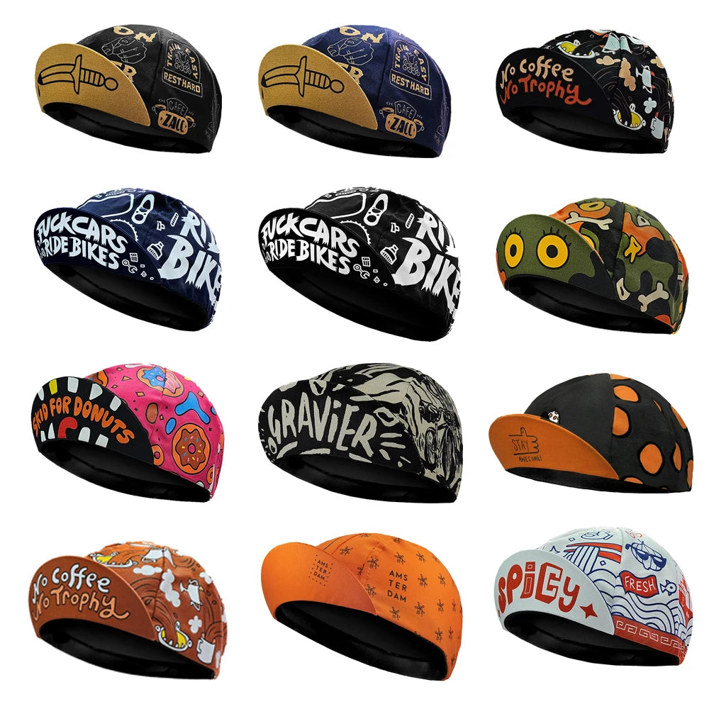 New Style Cycling Caps Summer Breathable Sports Bicycle Hats Quick Dry Polyester Black Blue Hats Classical