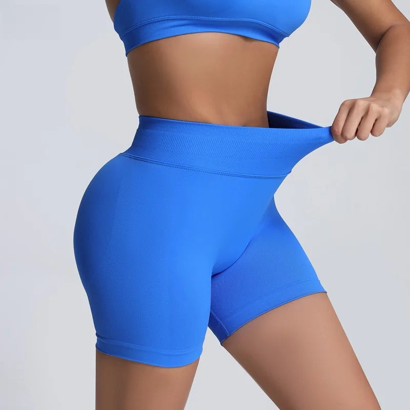 HISTELLO Sports Shorts 4.5‘’ High Waist Women Yoga Workout Shorts Seamless Leggings Stretch Fitness Sweatpants Gym Short