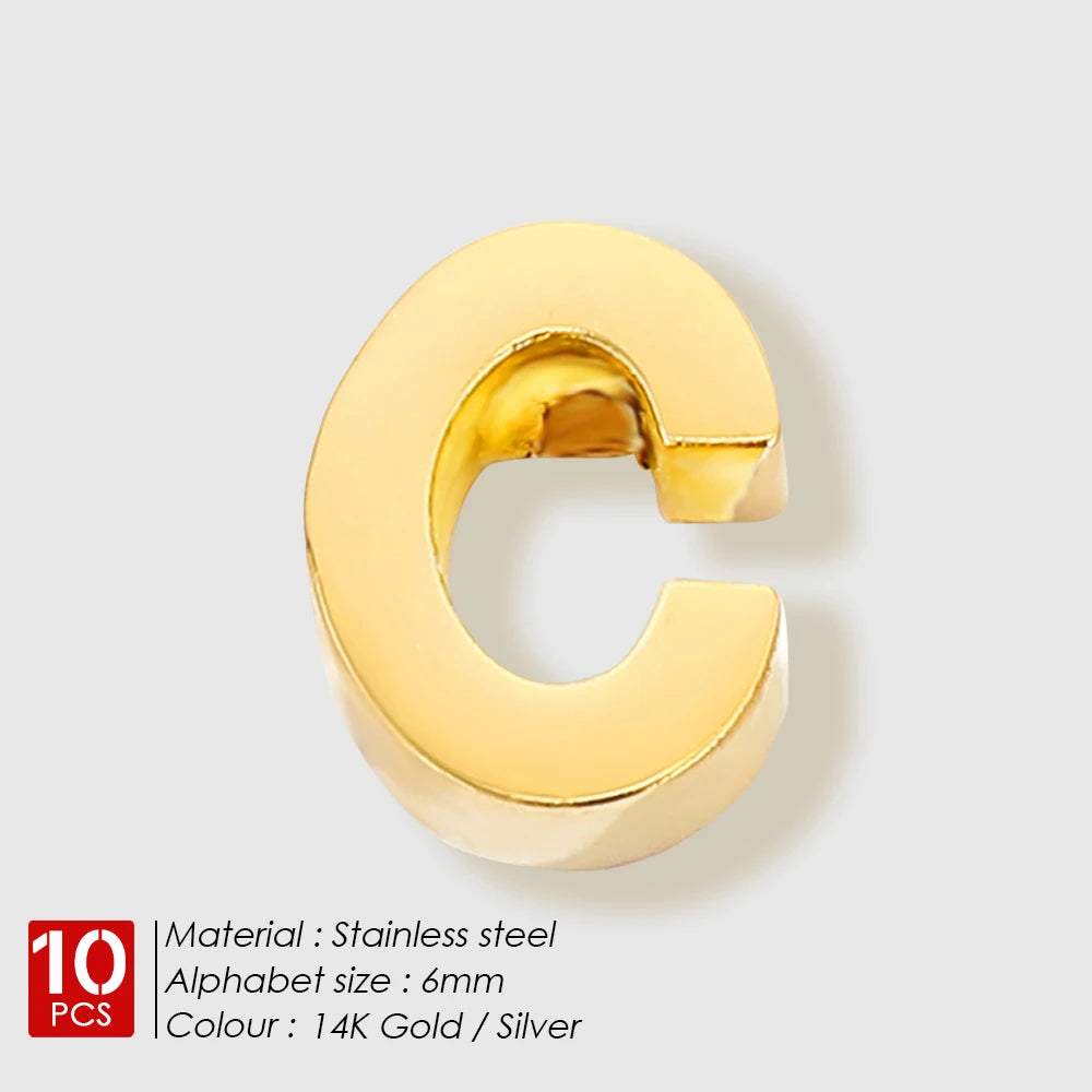 EManco 10PCS Minimalist Style Stainless Steel 26-Letter Pendant for Custom Name Jewelry Commute Social Casual Fashion Accessory