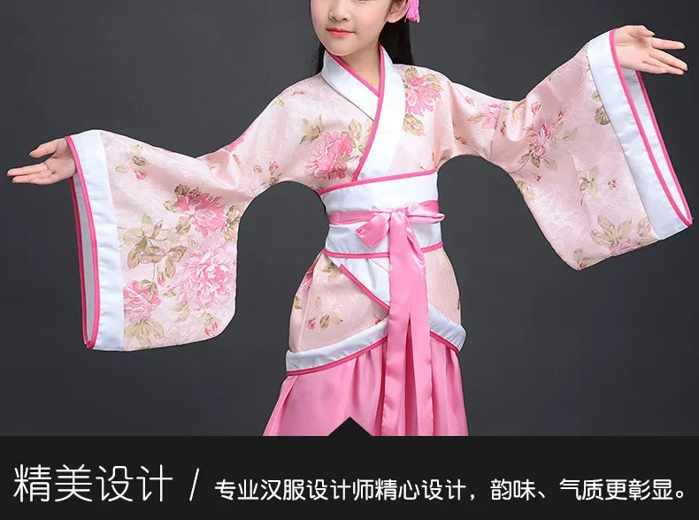 Halloween Cosplay Kids Set Dance Performance Dress for Girls Show Disfraz Child Hanfu Dress Costume Chinese Traditional Clothes