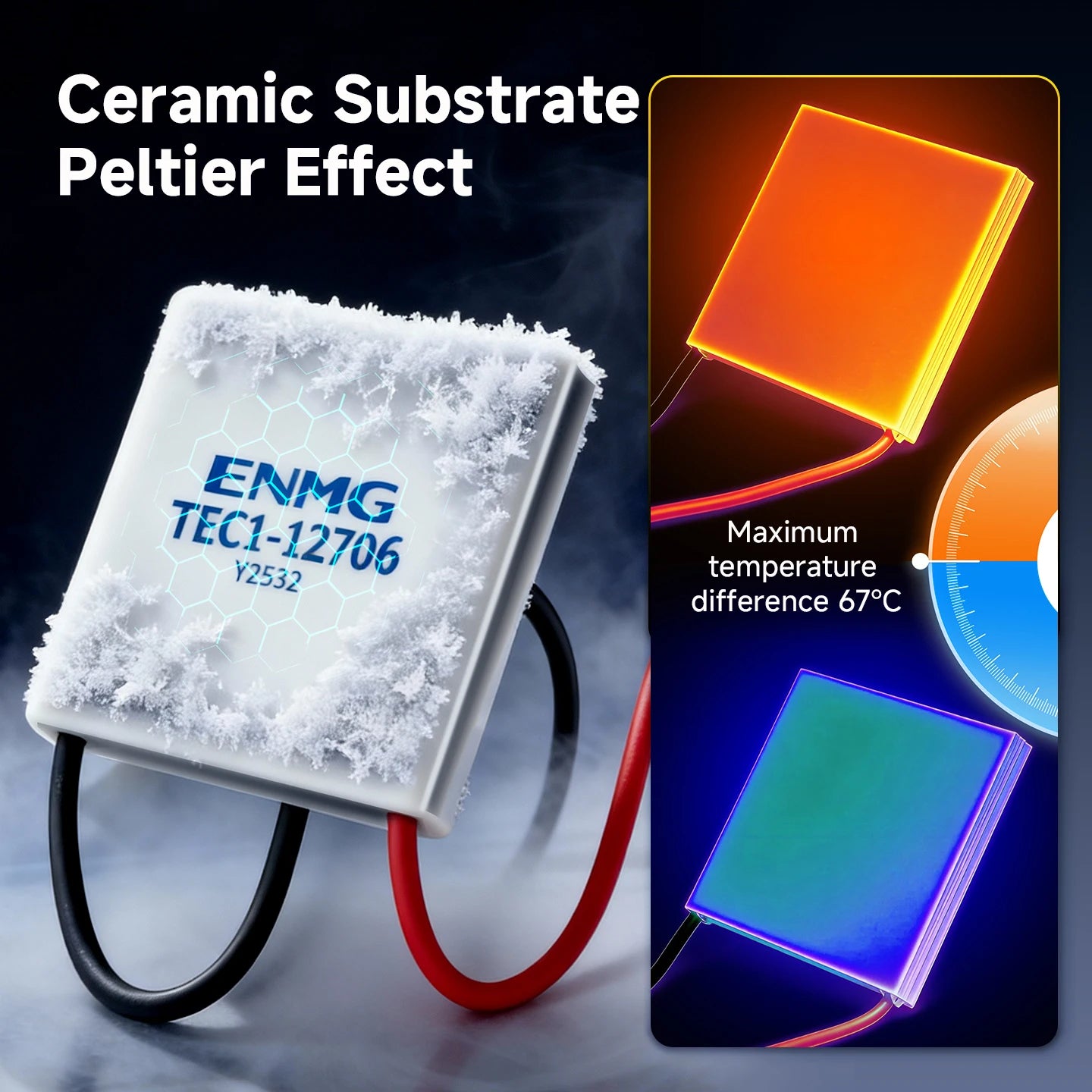 ENMG TEC1-12706 / TEC1-24106 Thermoelectric Cooling Module-12V/24V Peltier Cooler for DIY&Industrial Applications Peltier Effect