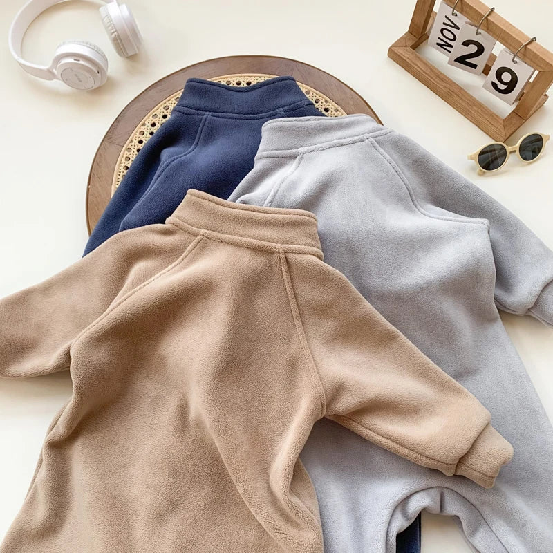 IYEAL Baby Boy Clothes Girl Rompers Newborn Infant Baby Clothing Soft Warm Fleece Jumpsuit Playsuit Autumn Toddler Outwear