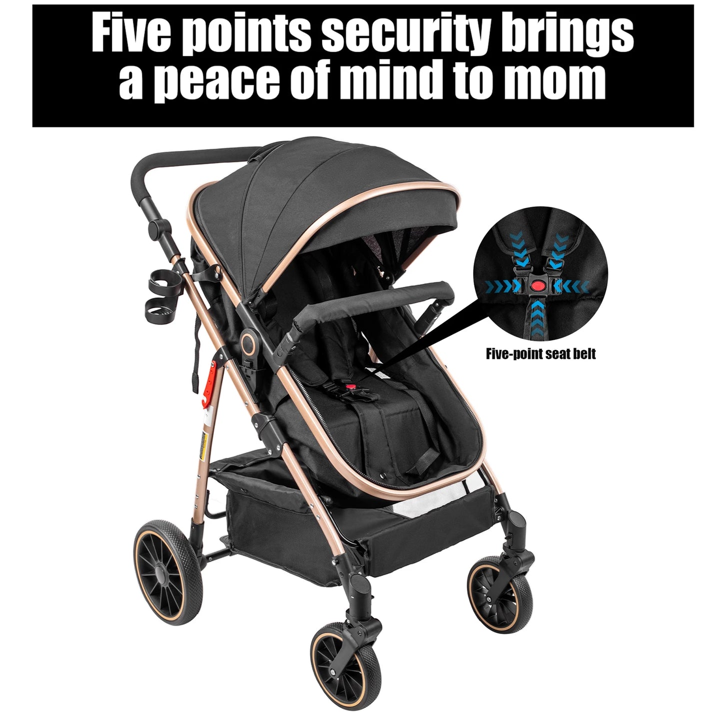 3-in-1 Baby Stroller Convertible Car Seat Carrier Newborn