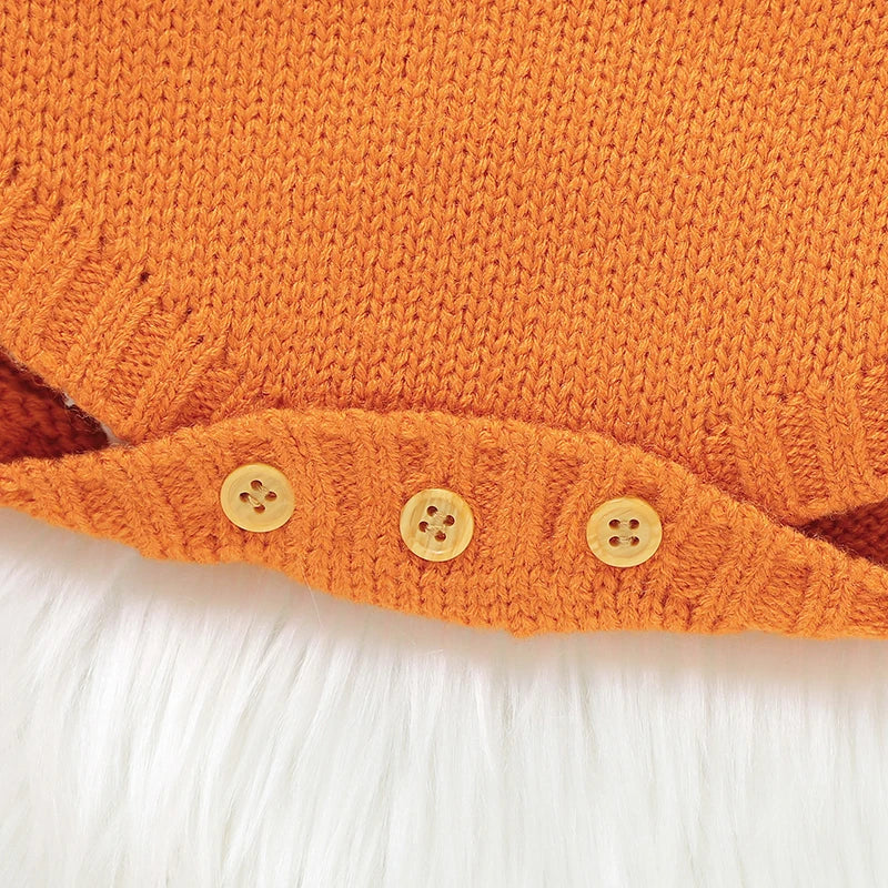 Baby Halloween Clothes Autumn Winter Casual Outwear Newborn Boys Girls Pumpkin Knitted Infant Kids Unisex Onesie Toddler Outfits