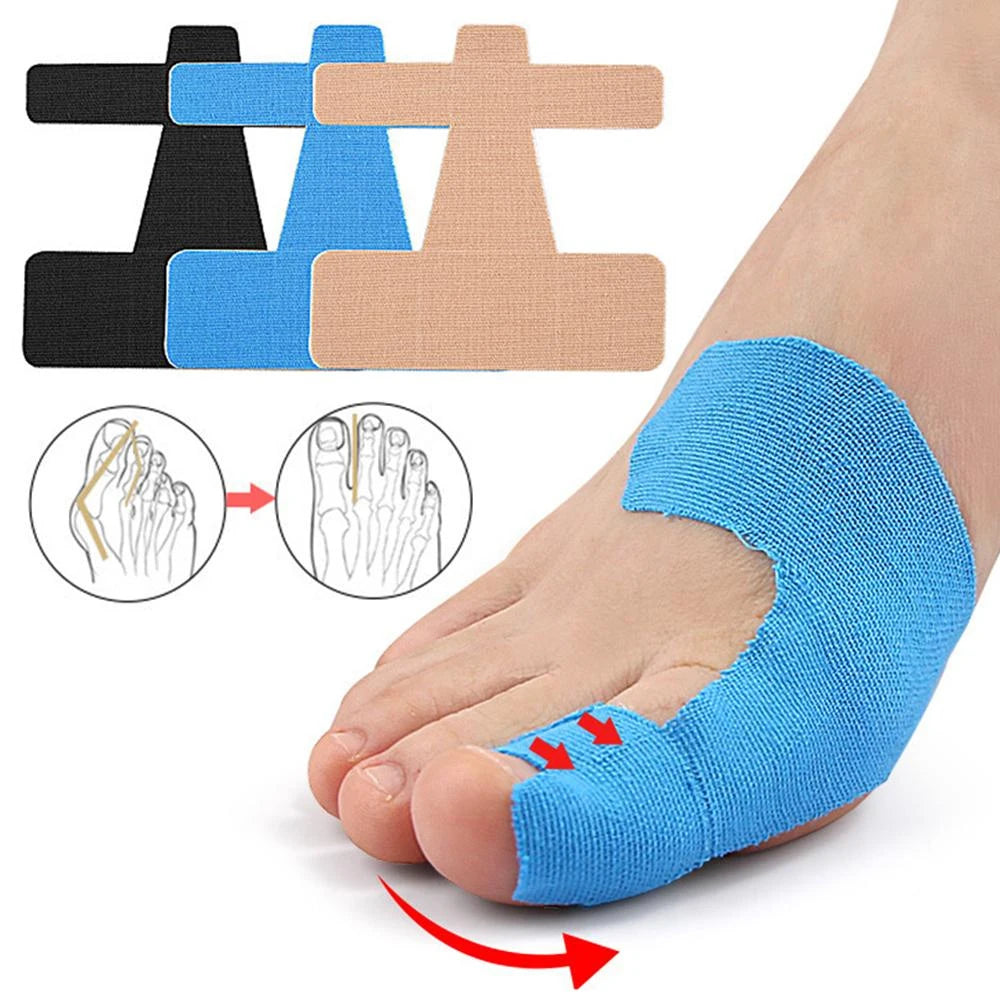 10PCS Bunion Corrector & Pain Relief Kinesiology Athletic Tape,For Bunions & Turf Toe,Big Toe Spacer/Separator/Straightener Tape