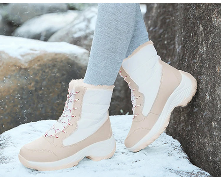 Snow Women's Boots Lightweight Woman Shoes Platform Shoes Women Plush Mid High Boots New Botas Mujer Winter Ladies Boots