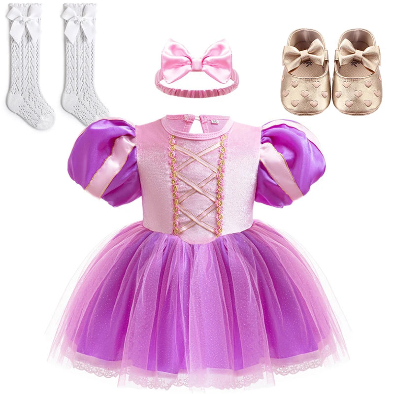 Fairy Todder Baby Girl Alice Rapunzel Moana Belle Mermaid Sofia Princess Romper Halloween Newborn Birthday Party Onesie Jumpsuit