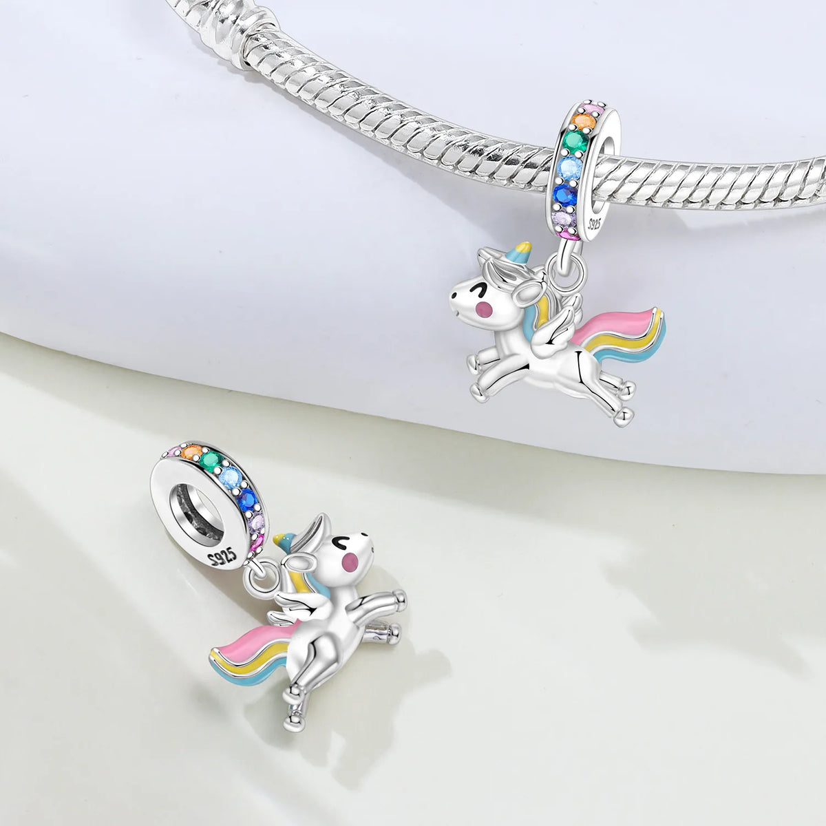 925 Sterling Silver Two-tone Symmetrical Angel Wing Pendant Necklace for Women Lucky Symbol Original Jewelry Party Couple Gift