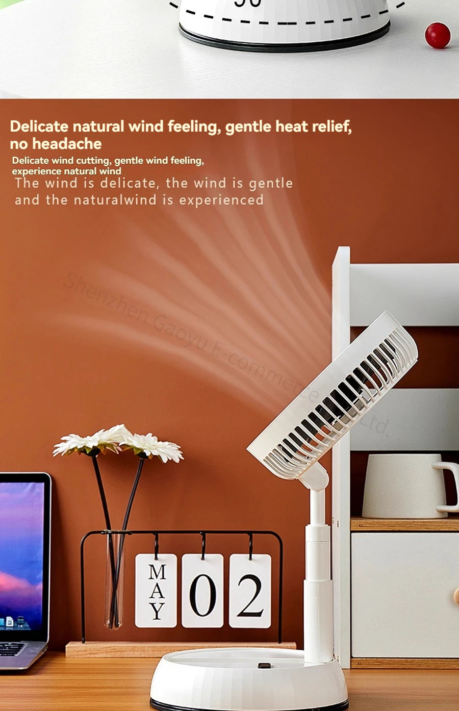 New Telescopic Fan Is Easy To Store Outdoor Shaking Head and Remote Control Fan Charging Table and Ground Dual-purpose Static.