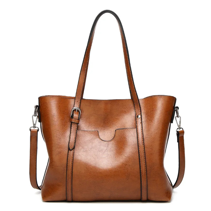 Women's Genuine Leather Tote Bag, Waterproof Multi Purpose Casual Shopping Outings Work Handbag Women Shoulder Crossbody Bags