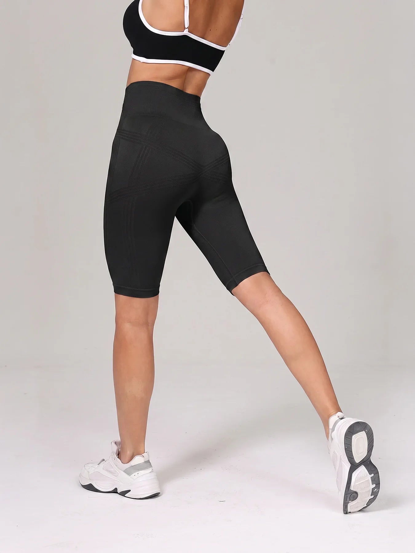 Women High Waist 5 Inch  Shorts Butt Lift Yoga Shorts Naked Feel Breathable Tight Run Gym Workout Outer Athletic Biker Shorts