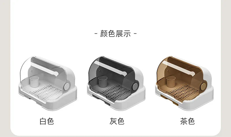 New Baby Bottle Drying Rack & Bottle Organizer Dustproof Storage Container with Removable Drip Tray, Hygienic Feeding Accessorie