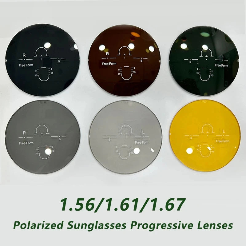New Free Form Multi-focus Lenses 1.56-1.74 Thin Digital Progressive Prescription Lens MR-8 Anti Blue Light Polarized Sun Glass