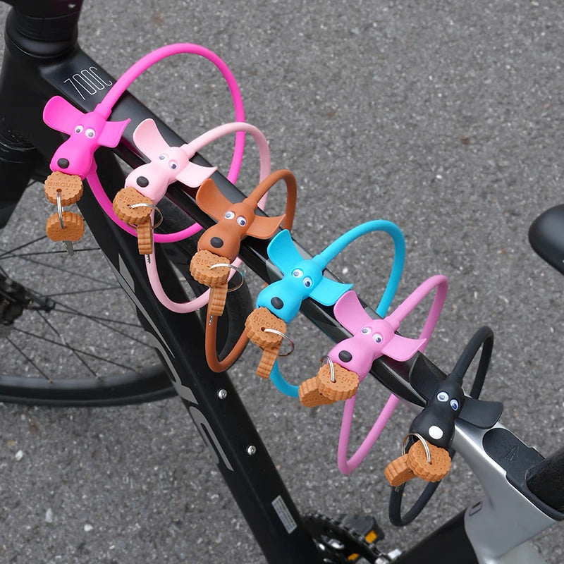 Bike Lock Creative Puppy Children's Bike Anti-theft Cute Cartoon Ring Portable Key Lock Cycling Gear Road Bike Riding Equipment