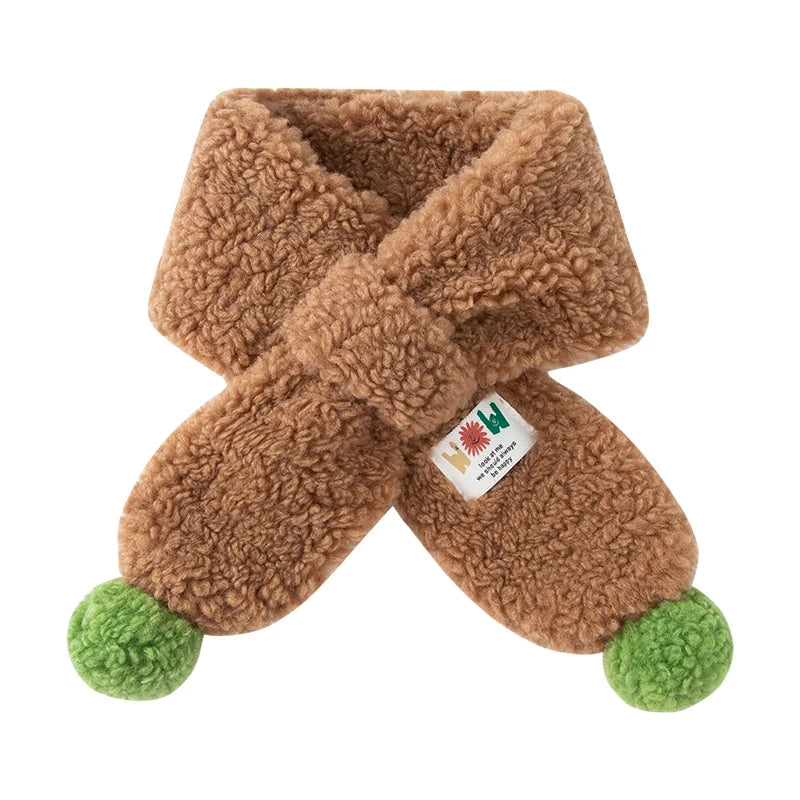 Mini Bala Skin-Friendly Scarf for Boys and Girls New in Winter Warm Cold-Protected Scarf for Babies for Outing Furry