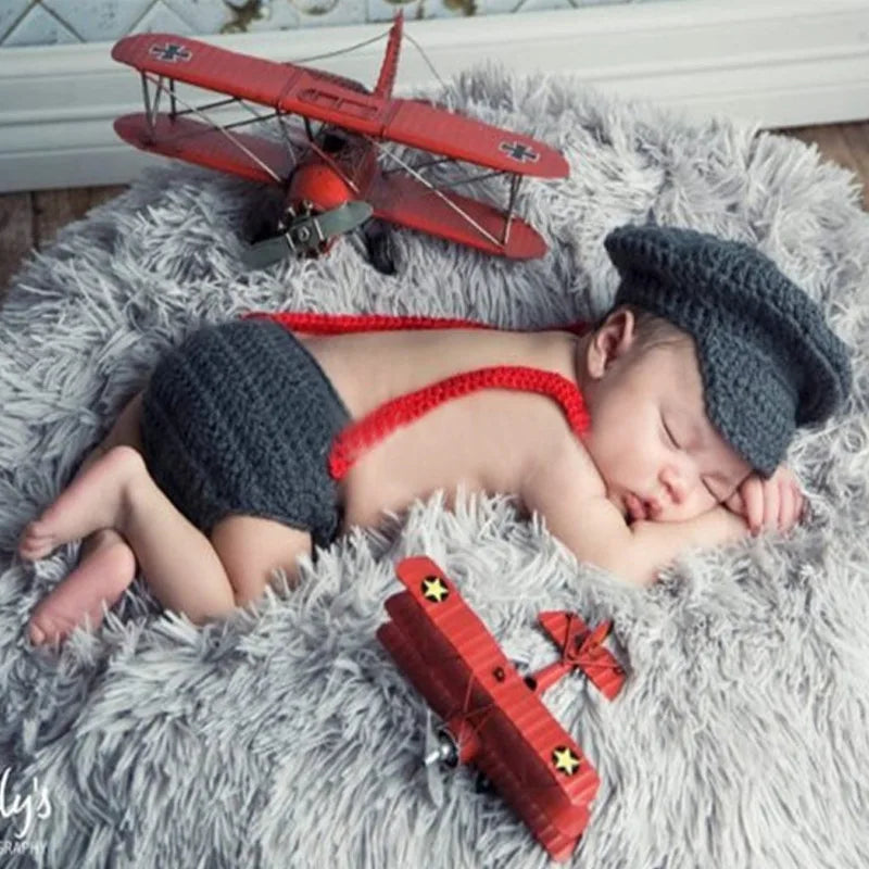 Handmade Crochet Costume Halloween Photoshoot for Baby Boy Photography Props Outfits Newborn Babies Gifts 0-6M Lion Pants Set