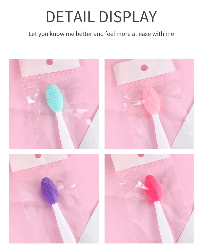 5 Pcs Lip Scrub Brush Silicone Brush Tool Double Sided Mini Exfoliating Brush Exfoliating Lip Brush Lip Scrub Tool for Dark Lips