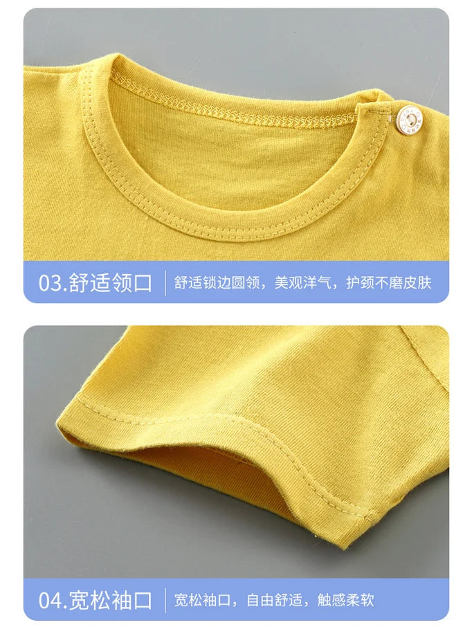 0-3Y Boys Clothing Sets Summer Cotton Short Sleeve Print T-shirts+Elasctic Shorts Kids Clothes Casual Clothing Sets for Toddler