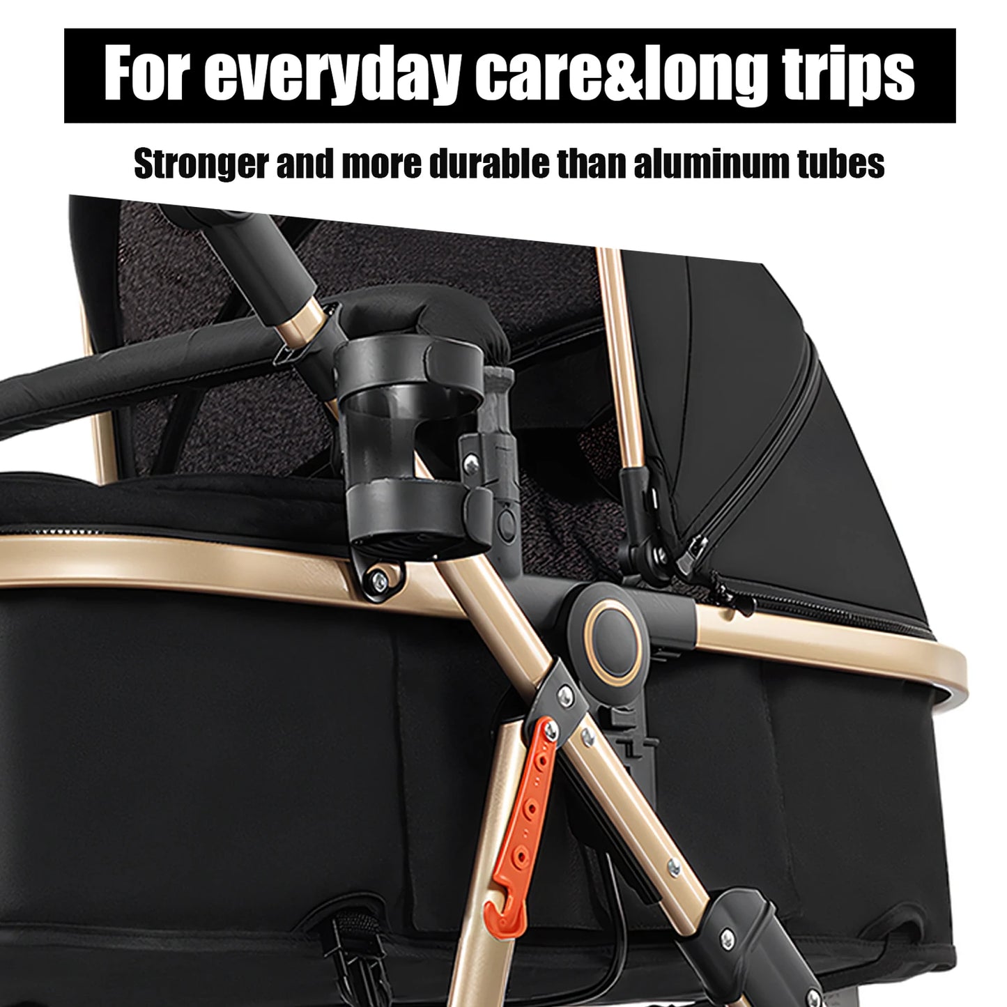 3-in-1 Baby Stroller with Bassinet & Car Seat Mode, 5-Point Harness, One-Hand Fold & Lightweight Design for Compact Storage