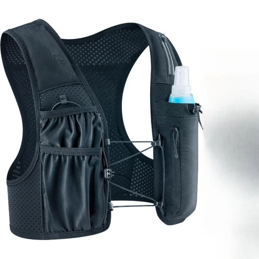 Women's Men's Running Vest Adjustable Chest Strap Running Hydrating Vest Lightweight Reflective Hydrating Backpack