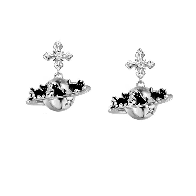MASW Original Design Luxury Temperament Planet Cats Earrings For Women Party Gifts Fashion Jewelry Accessories Hot Selling