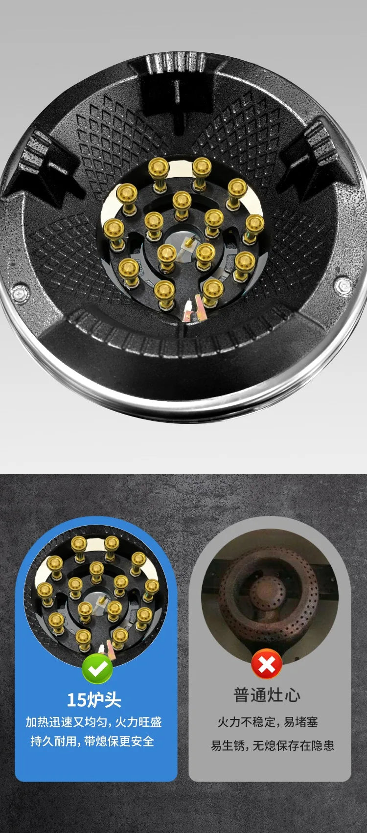 Jiami Commercial High Power Gas Stove Single Burner LPG Natural Gas for Home Use