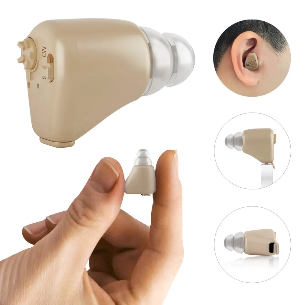 USB Charging Mini Ear Canal Hearing Aids - Lightweight, Adjustable Volume, Clear Sound Quality, Portable Comfortable