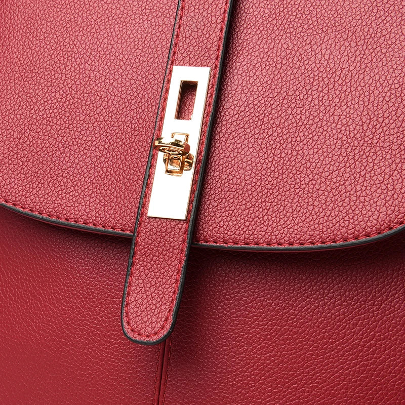 Luxury Women Leather Backpacks for Girls Sac A Dos Casual Daypack Black Vintage Backpack School Bags for Girls Mochila Rucksack