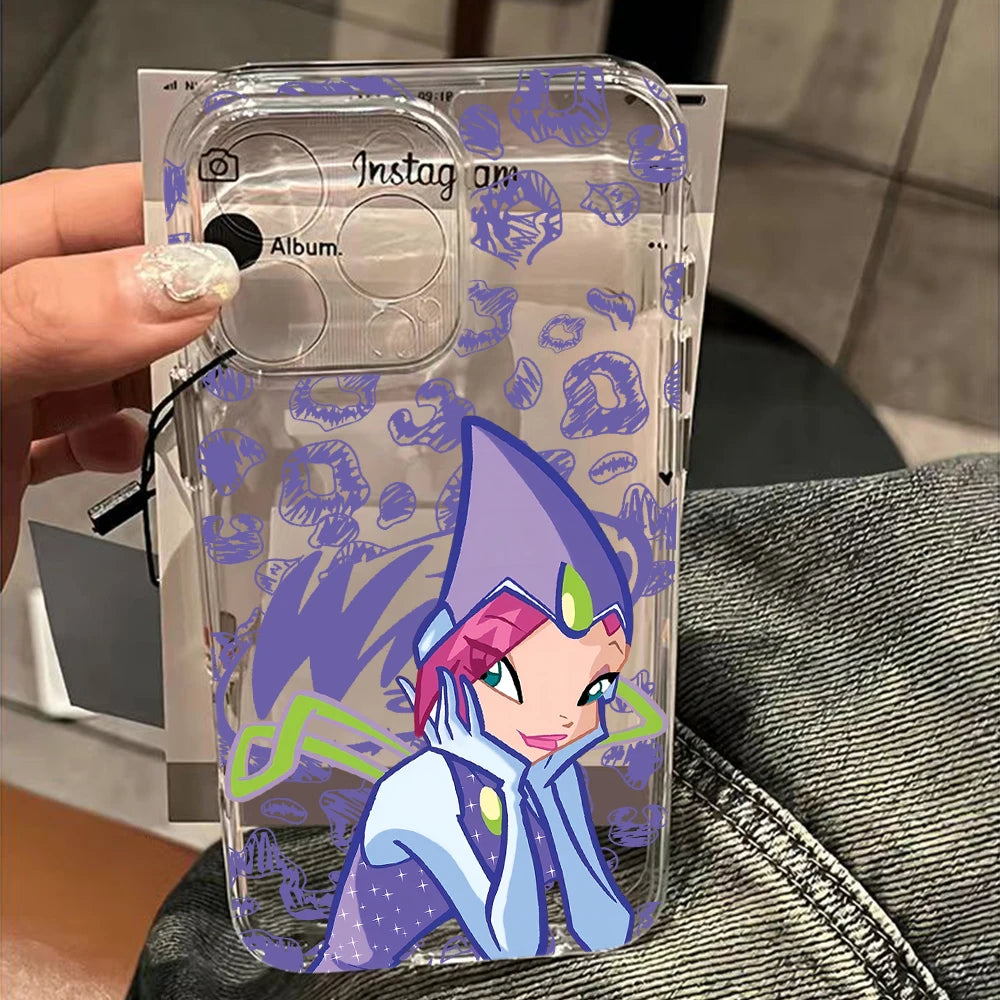 Lovely w-winxs c-clubs Phone Case For iPhone 17 16 16e 15 14 13 12 11 Mini Pro Max XR XSMax 7 8 Air Plus Transparent Back Cover