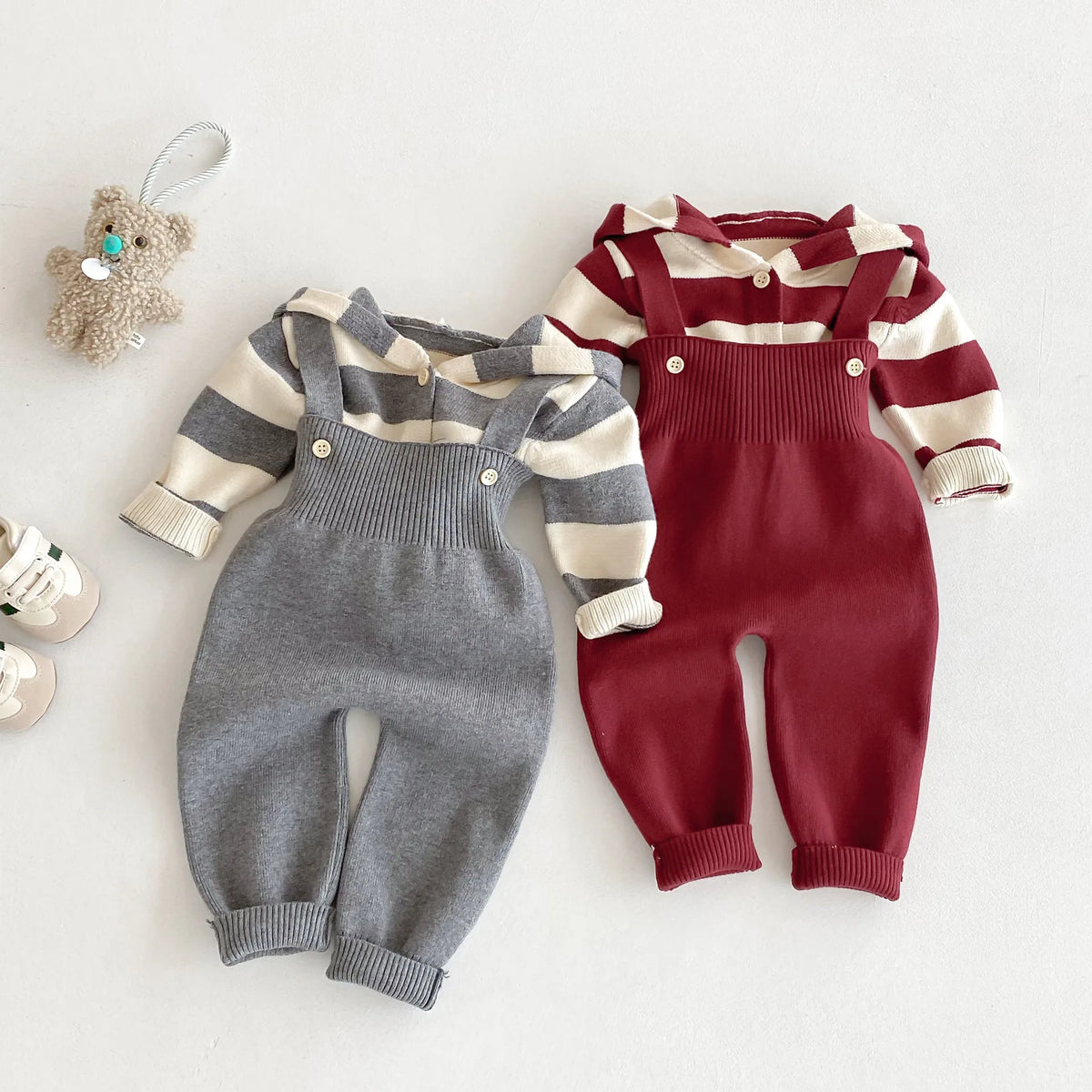 Autumn New Baby Clothing Set Infant Boys Knit Cardigans And Solid Cardigans 2PCs Sweater Suit
