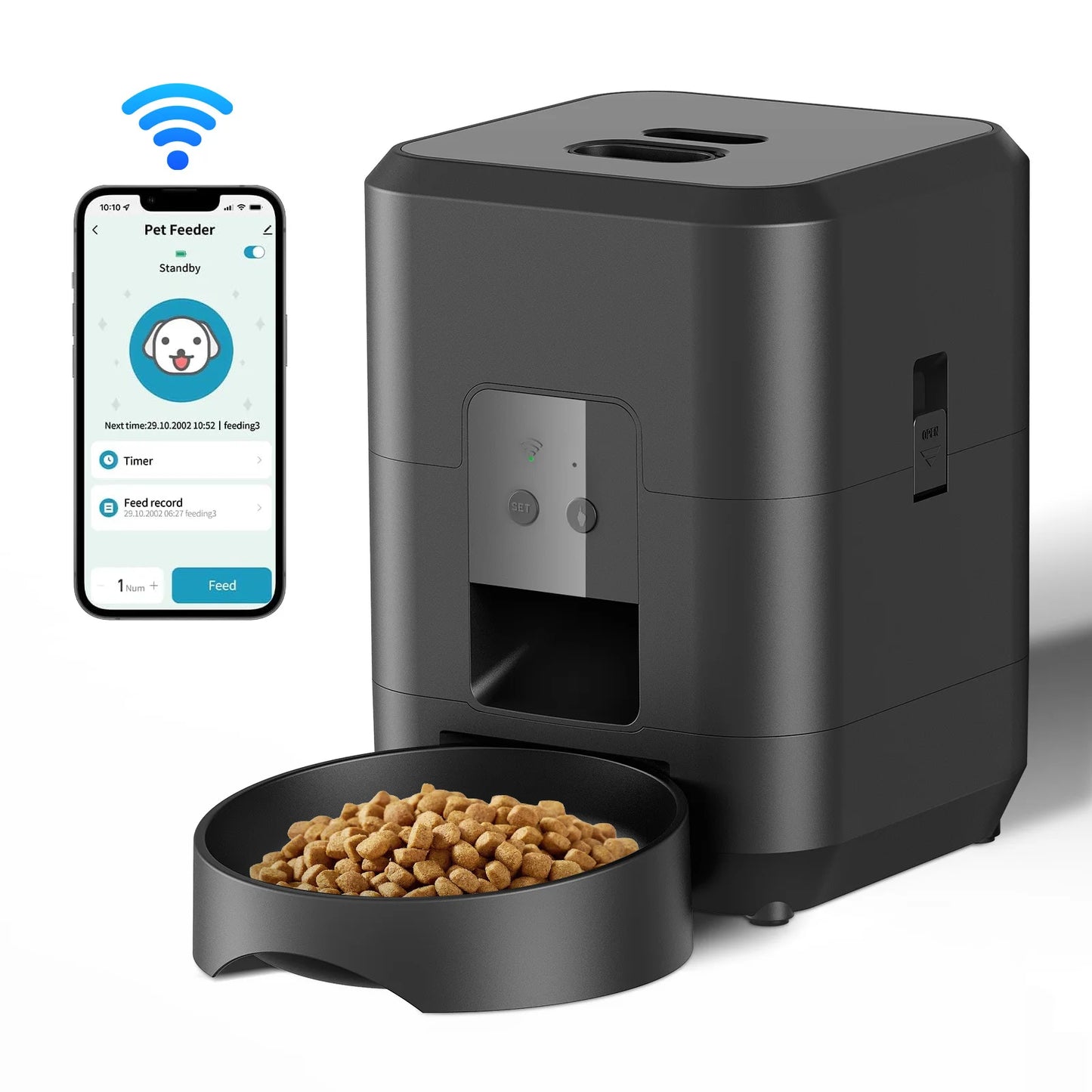 2L Wireless Automatic Pet Feeder Smart Cat and Dog Food Dispenser App Controlled Slow and Quantitative Feeding Cat Accessories