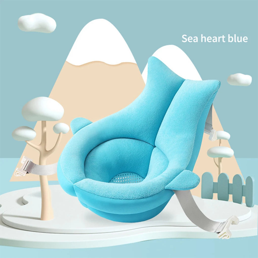 Baby Shower Mat Newborn Bathtub Foldable Shark Shape Baby Shower Net Pocket Portable Bathing Floating BathTub Soft Seat Play Mat
