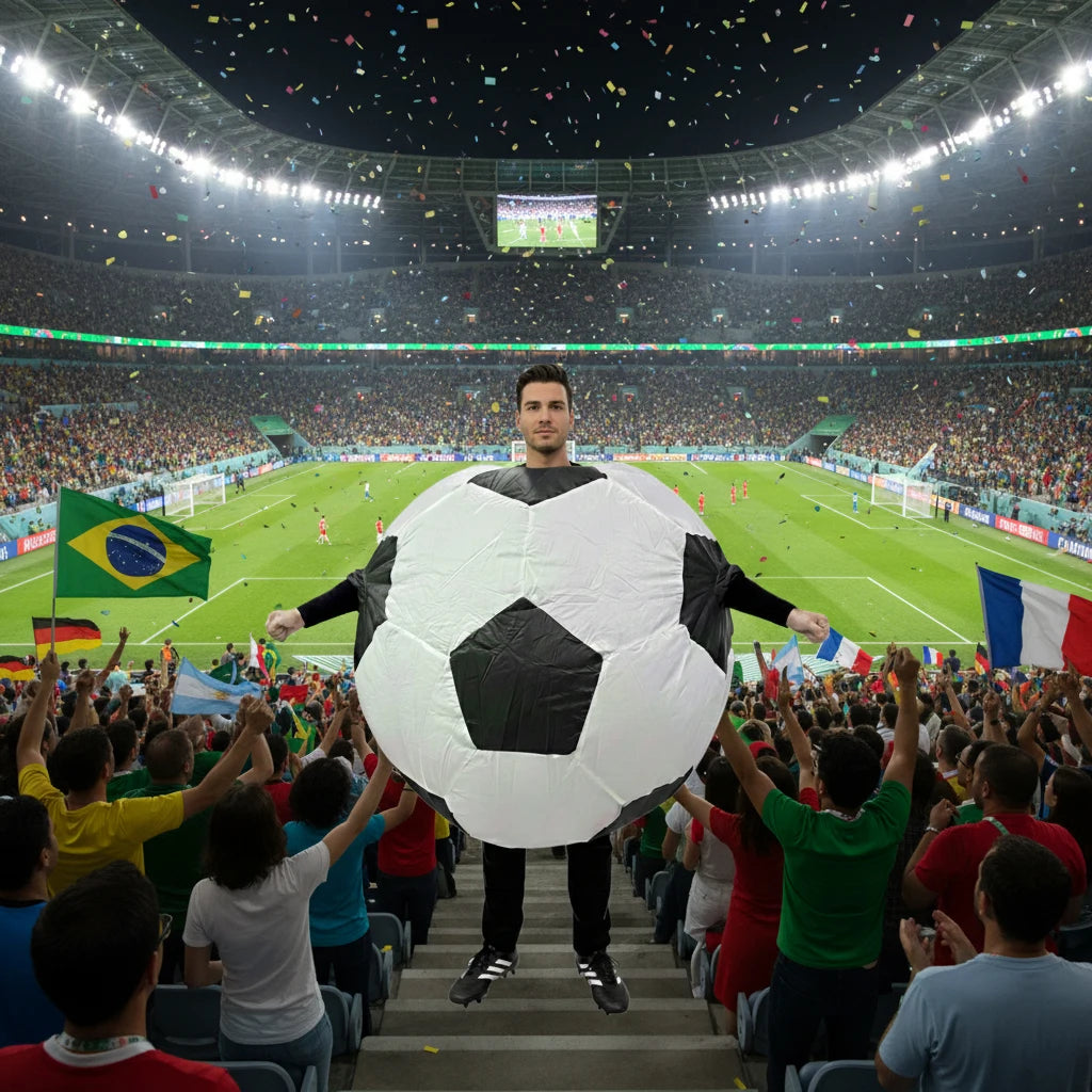 2026 New Football Inflatable Costume Funny Blow Up Suit for Adults Kids Party Cosplay Holiday Gift