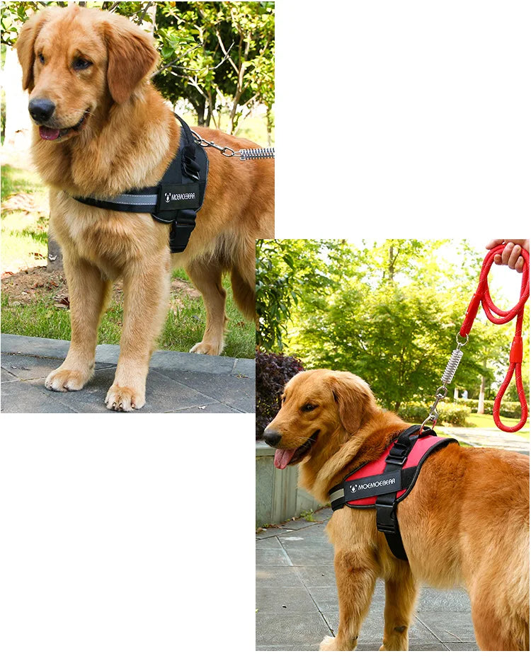 K9 Tactical Dog Harness and Leash Anti-Pull for Golden Retriever Pomeranian Adjustable Pet Walking Rope for Large Dogs