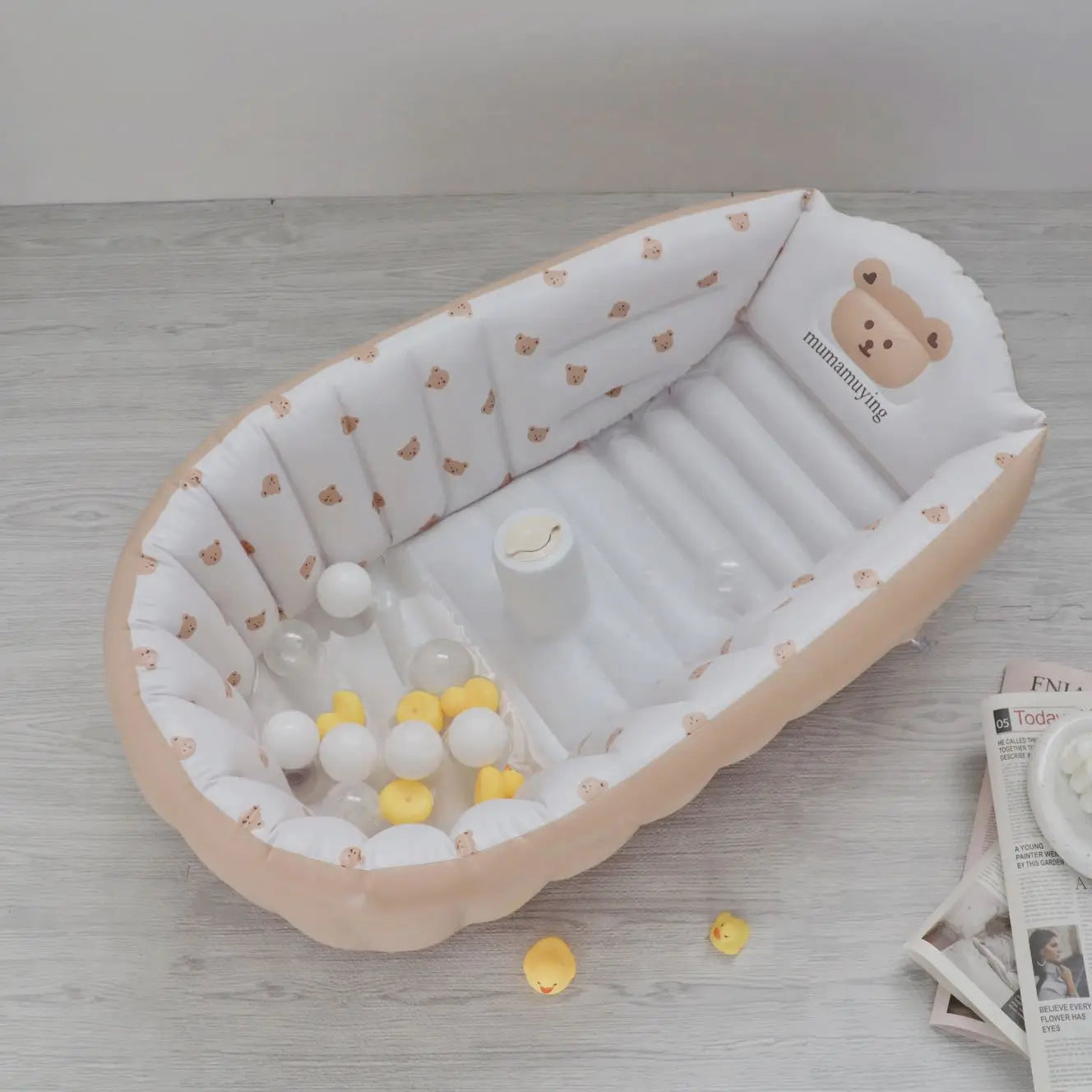 Ins Children Inflatable Bathtub Cartoon Manual Inflatable Baby Bath Indoor Kids Swimming Pool Portable Newborn Shower Products