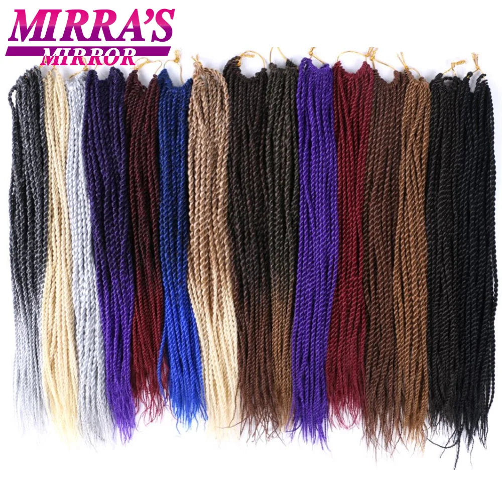 Senegalese Twist Crochet Hair 14/18/22 Inch Synthetic Mini Senegalese Crochet Braids for Black Women 30 Roots/Pack Braiding Hair