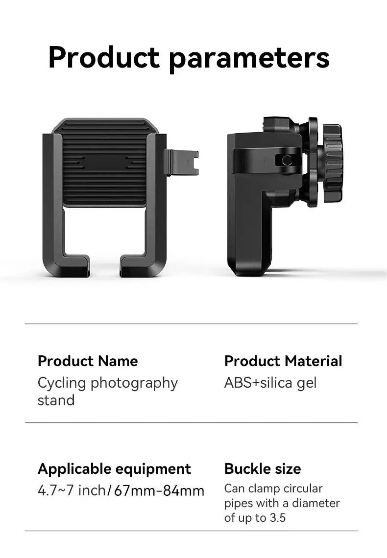 New Motorcycle Phone Mount with Vibration Dampener - 30s Tool-Free Install & Quick Lock, Universal for Bike/MTB, Fit 4-7" Phones